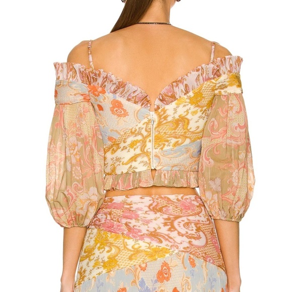 ZIMMERMANN Postcard Pleated Fan Bodice Top - Picture 3 of 12